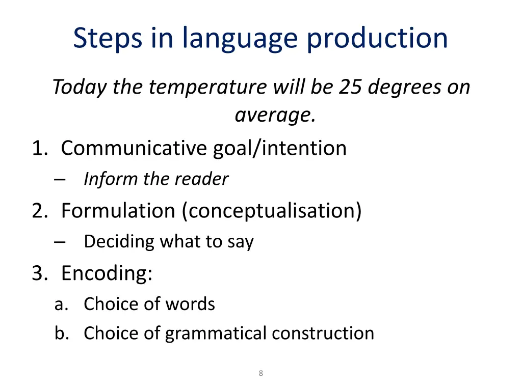 steps in language production