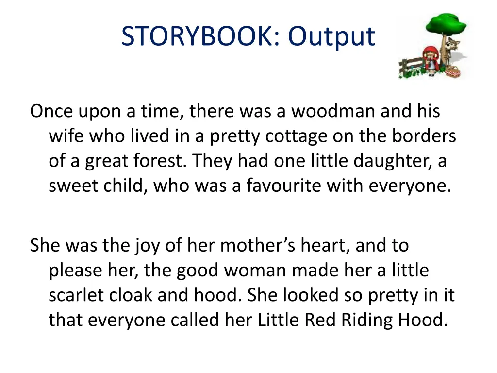 storybook output