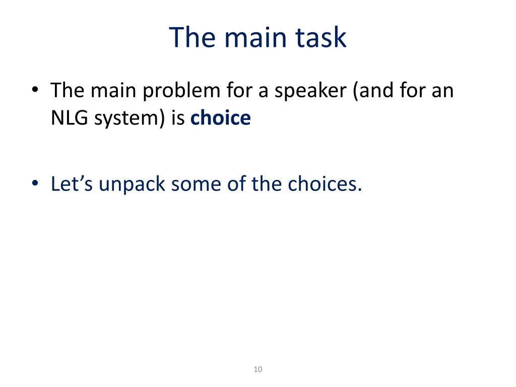 the main task