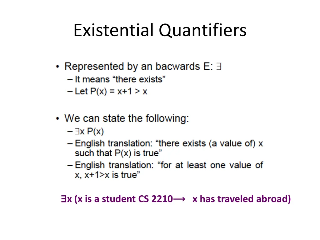 existential quantifiers