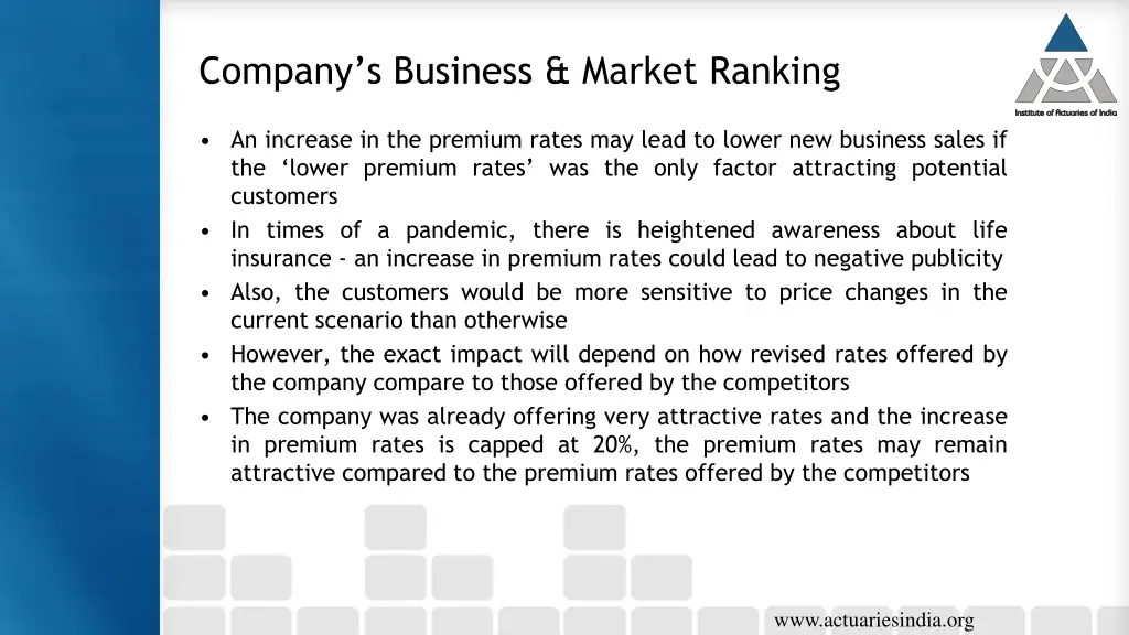 company s business market ranking