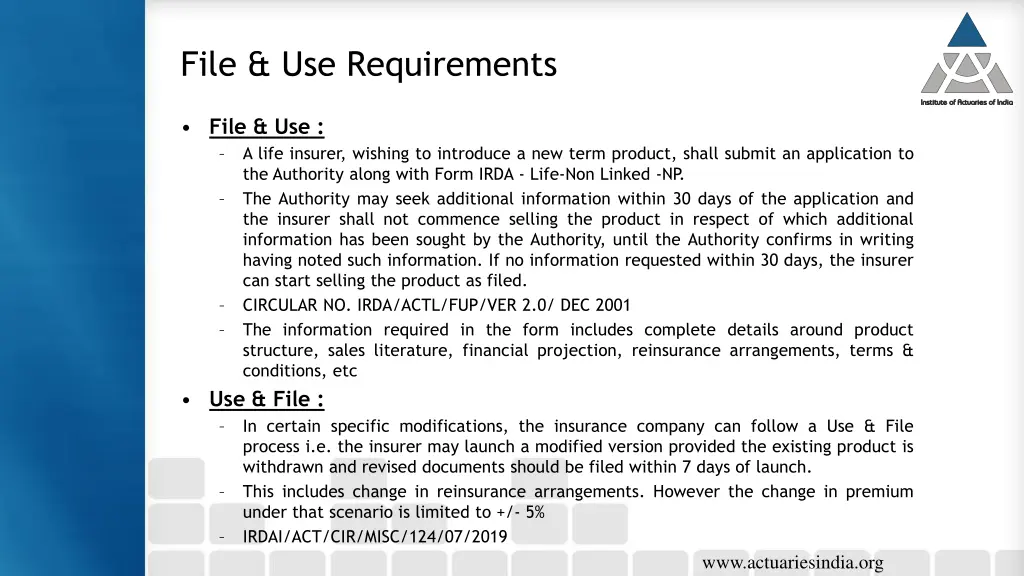 file use requirements