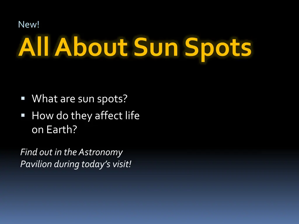 new all about sun spots