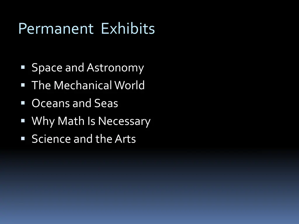 permanent exhibits