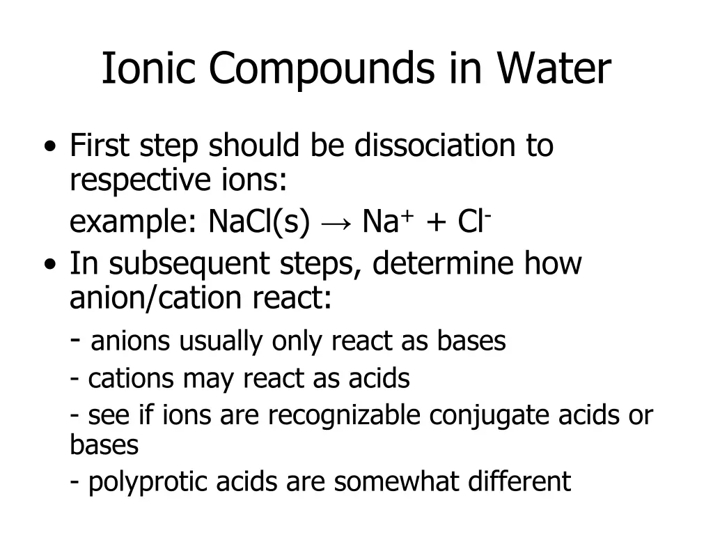 ionic compounds in water