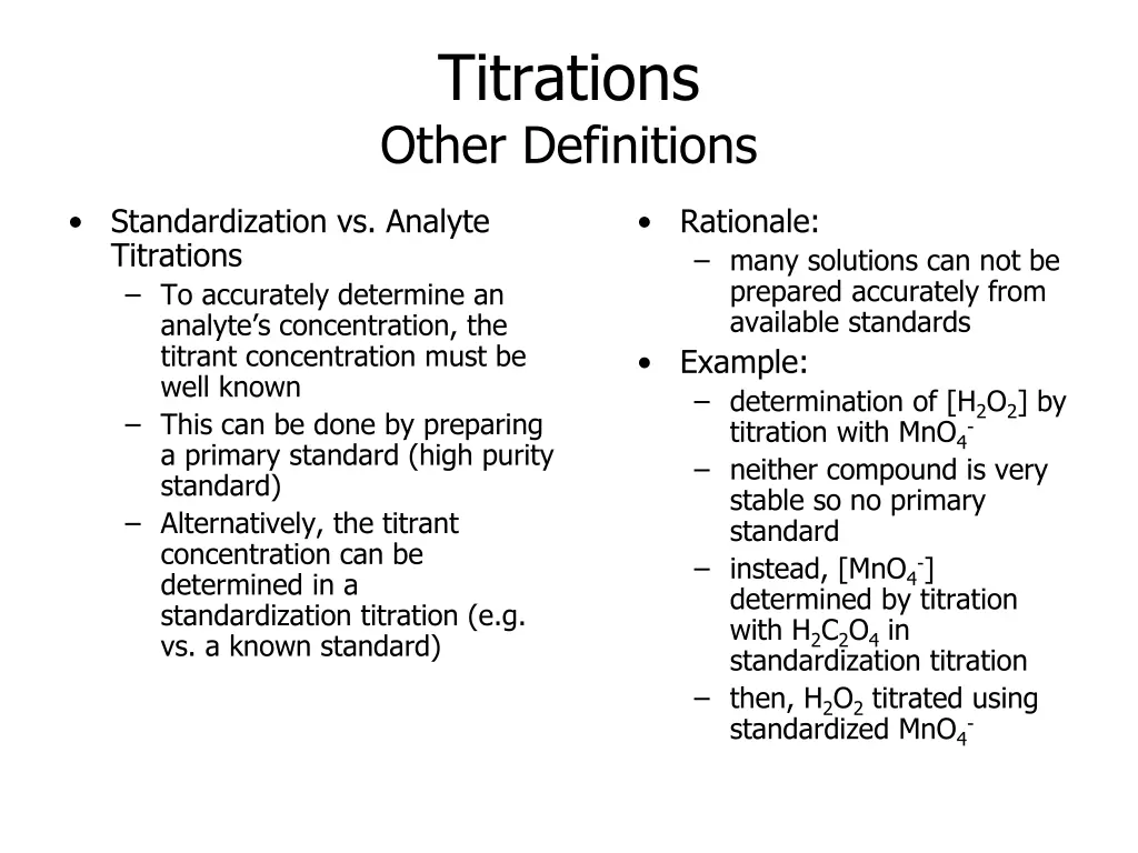 titrations other definitions