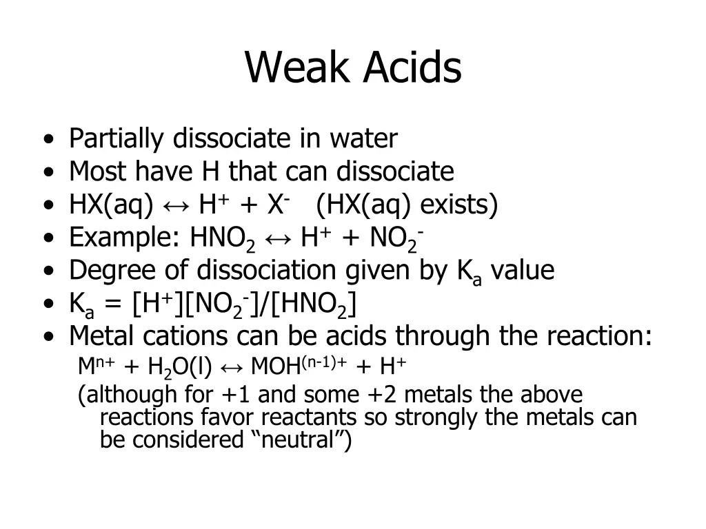 weak acids