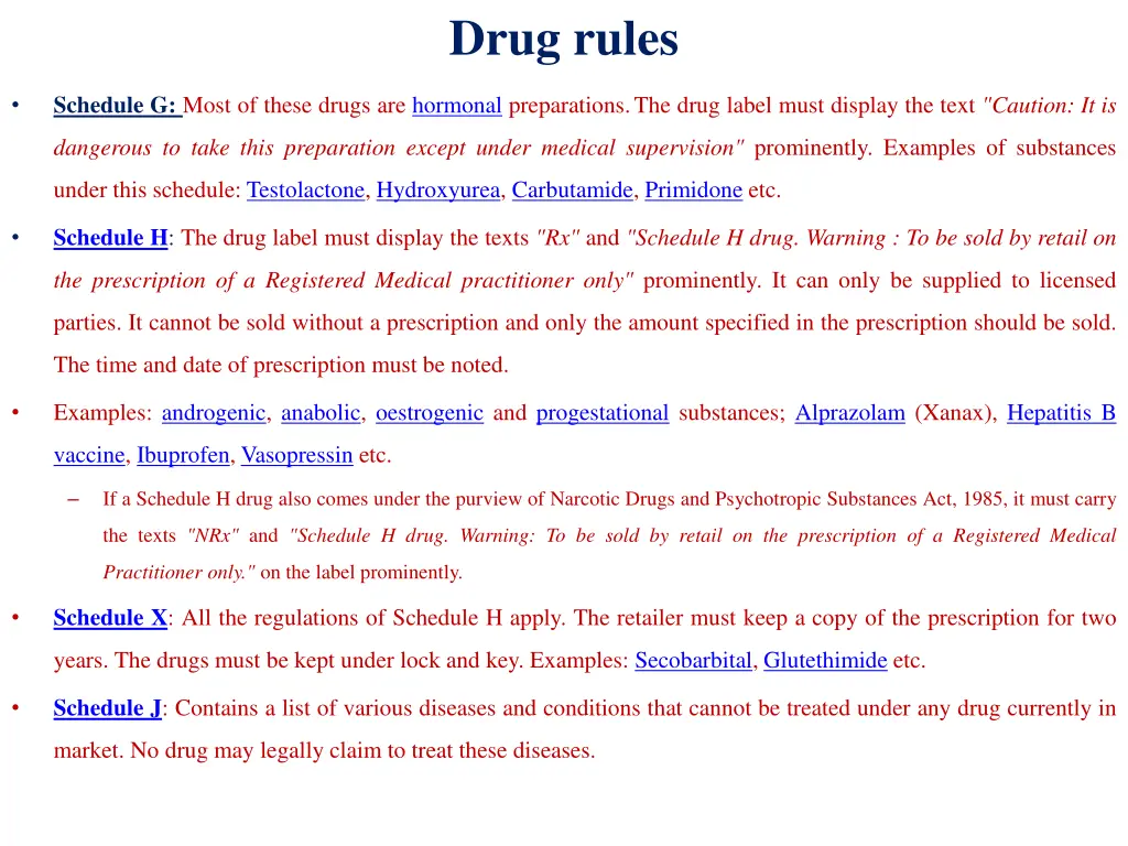 drug rules 1