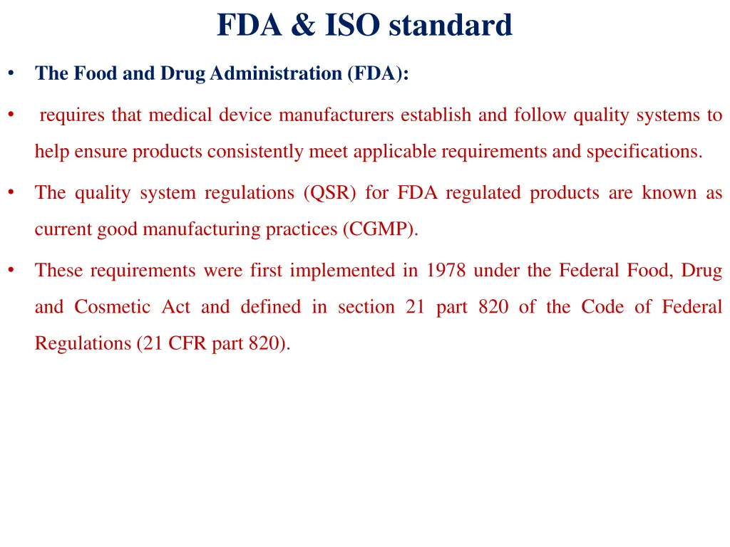 fda iso standard
