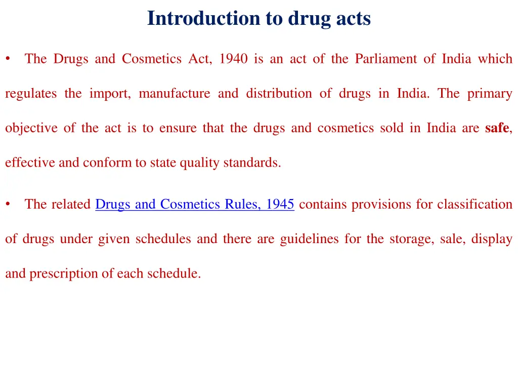 introduction to drug acts