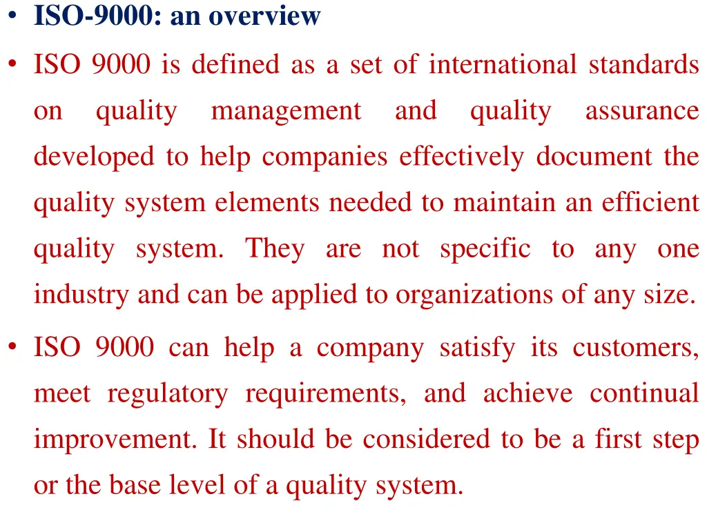 iso 9000 an overview
