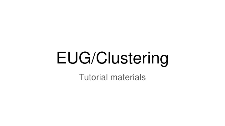 eug clustering