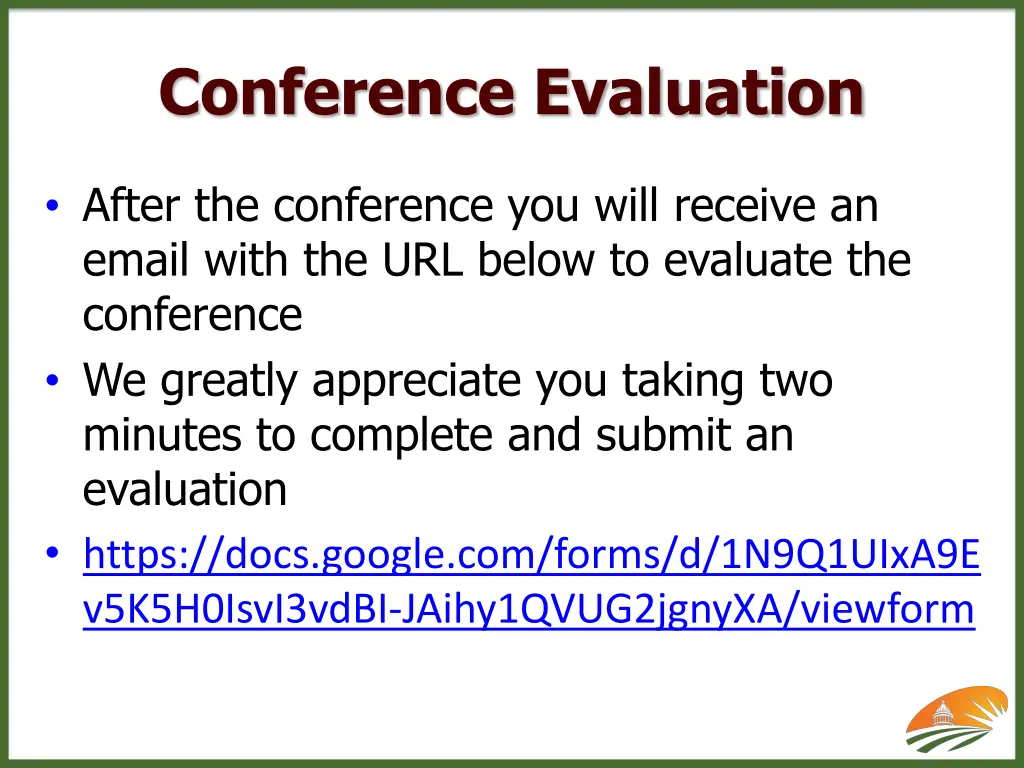 conference evaluation