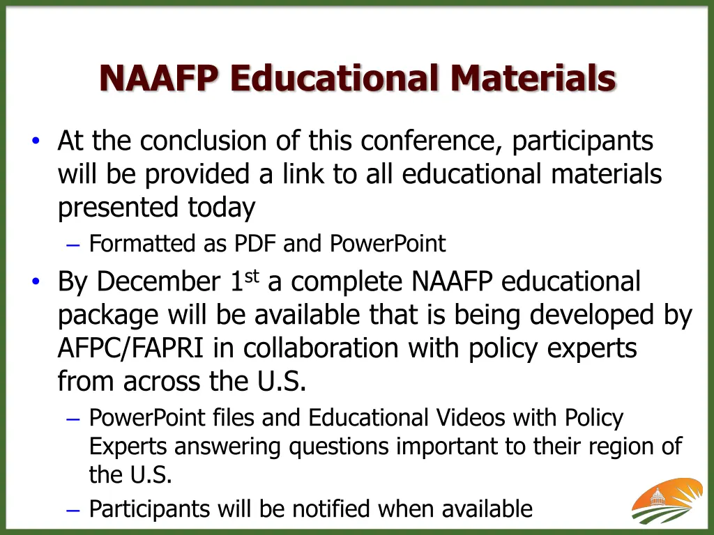 naafp educational materials