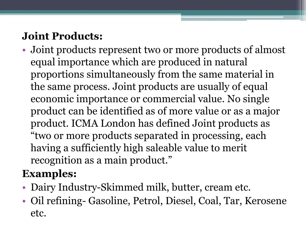 joint products joint products represent