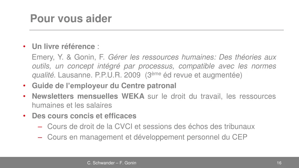 pour vous aider