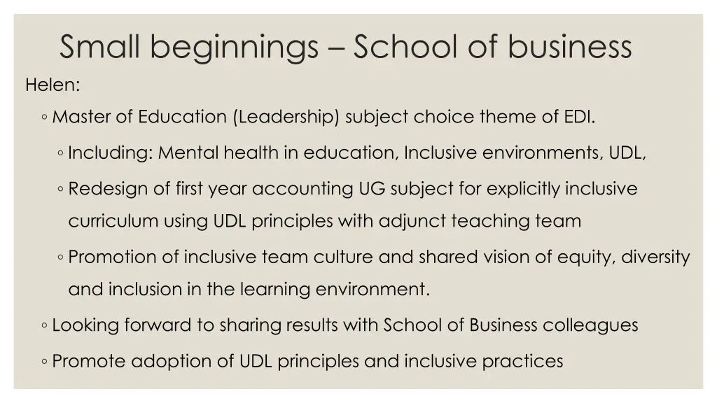 small beginnings school of business helen