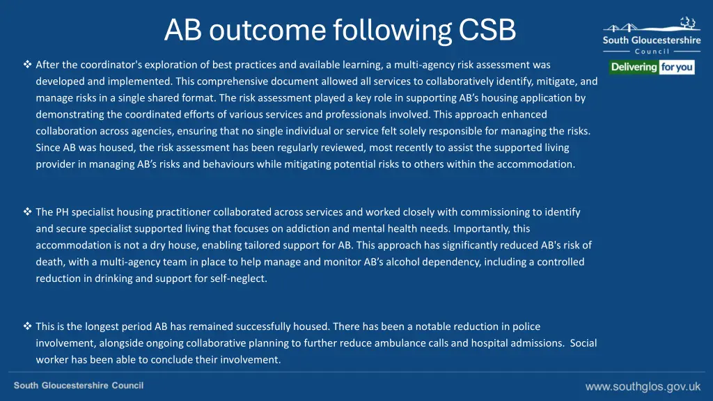 ab outcome following csb