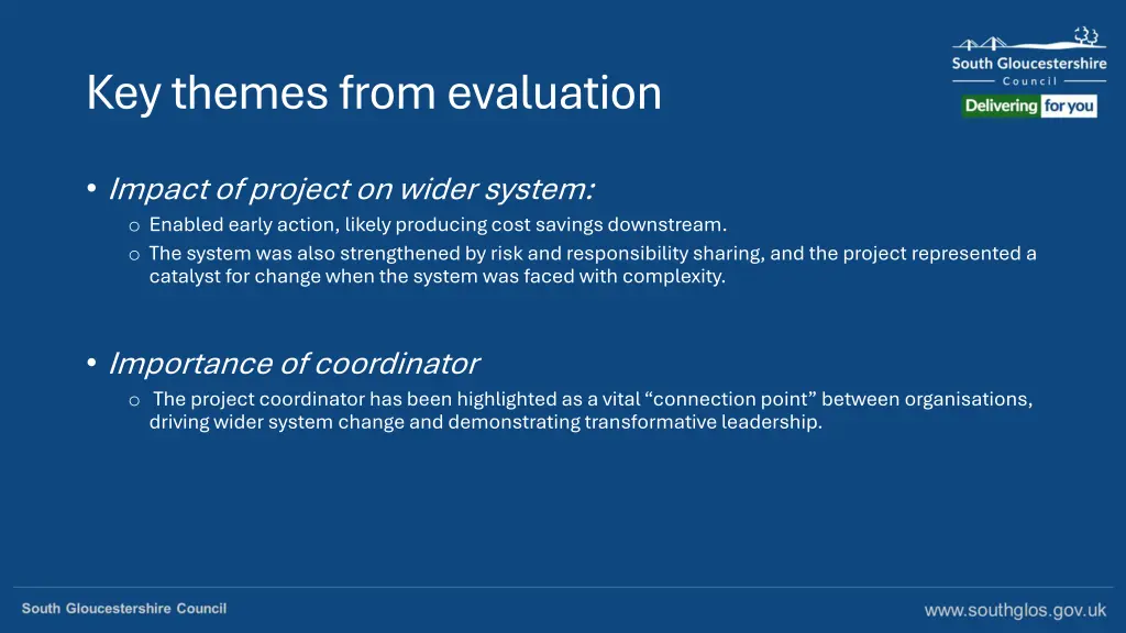 key themes from evaluation 2