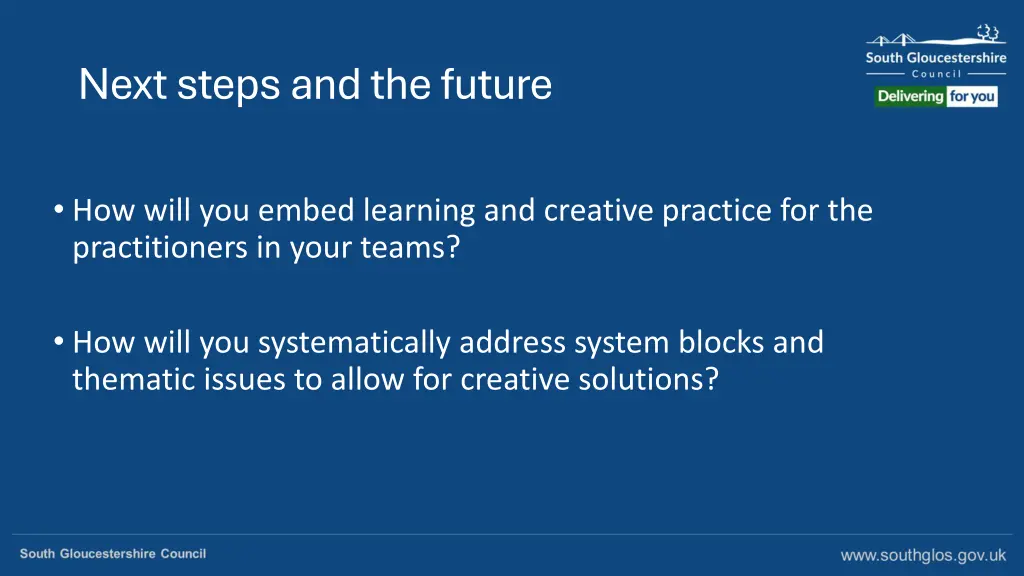 next steps and the future