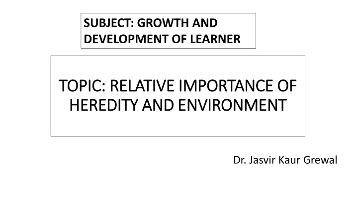 subject growth and development of learner