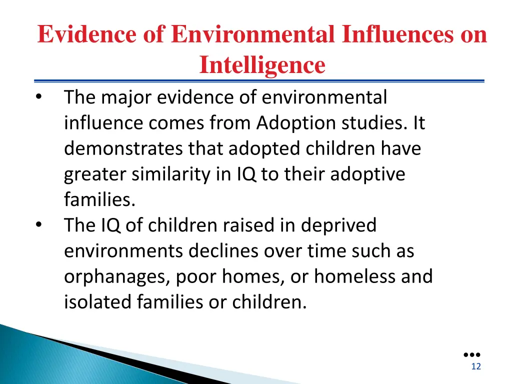 evidence of environmental influences