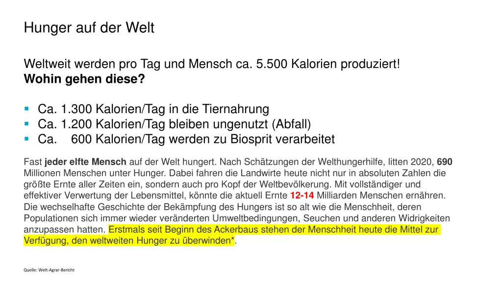 hunger auf der welt