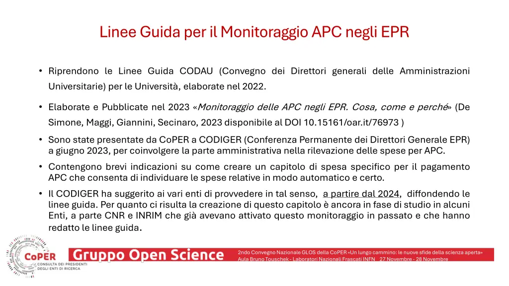 linee guida per il monitoraggio apc negli epr