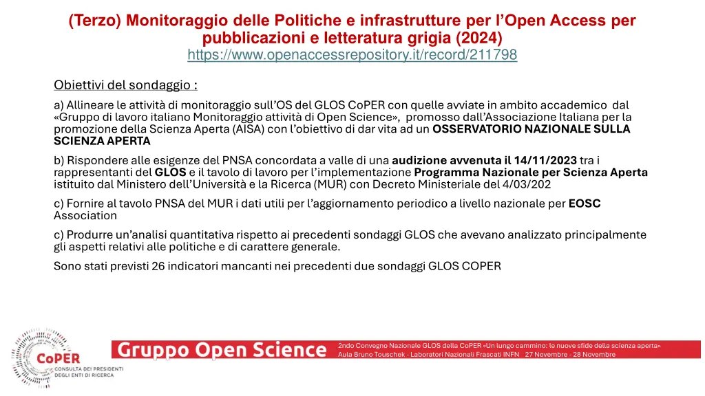 terzo monitoraggio delle politiche