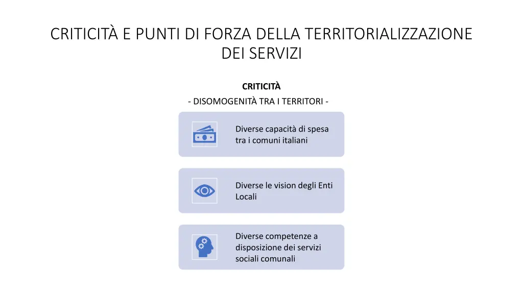 criticit e punti di forza della