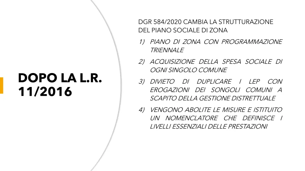dgr 584 2020 cambia la strutturazione del piano