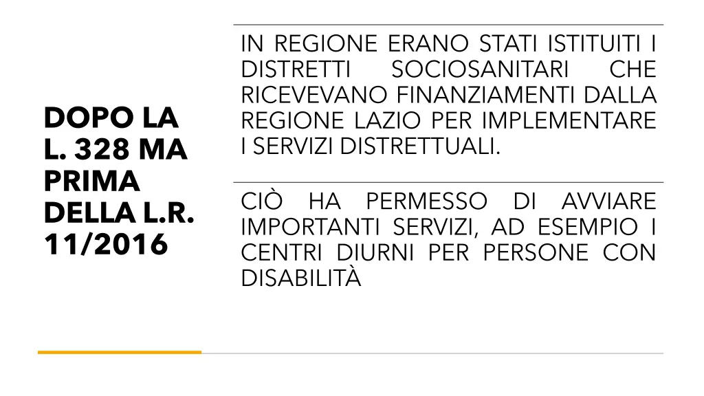 in regione erano stati istituiti i distretti