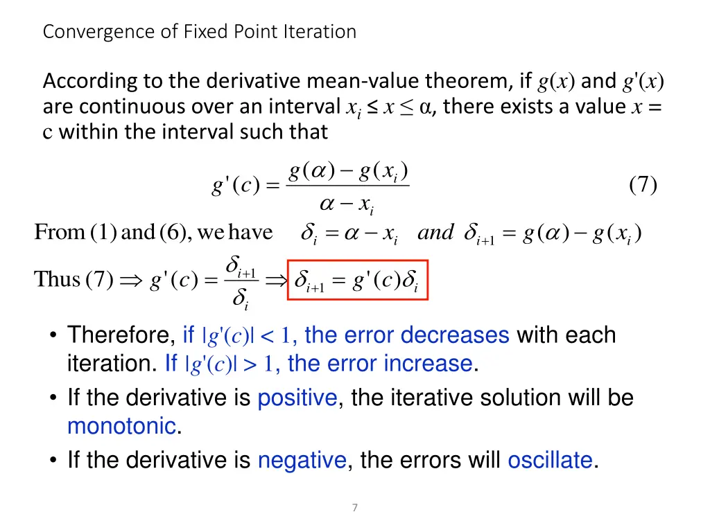 convergence of fixed point iteration