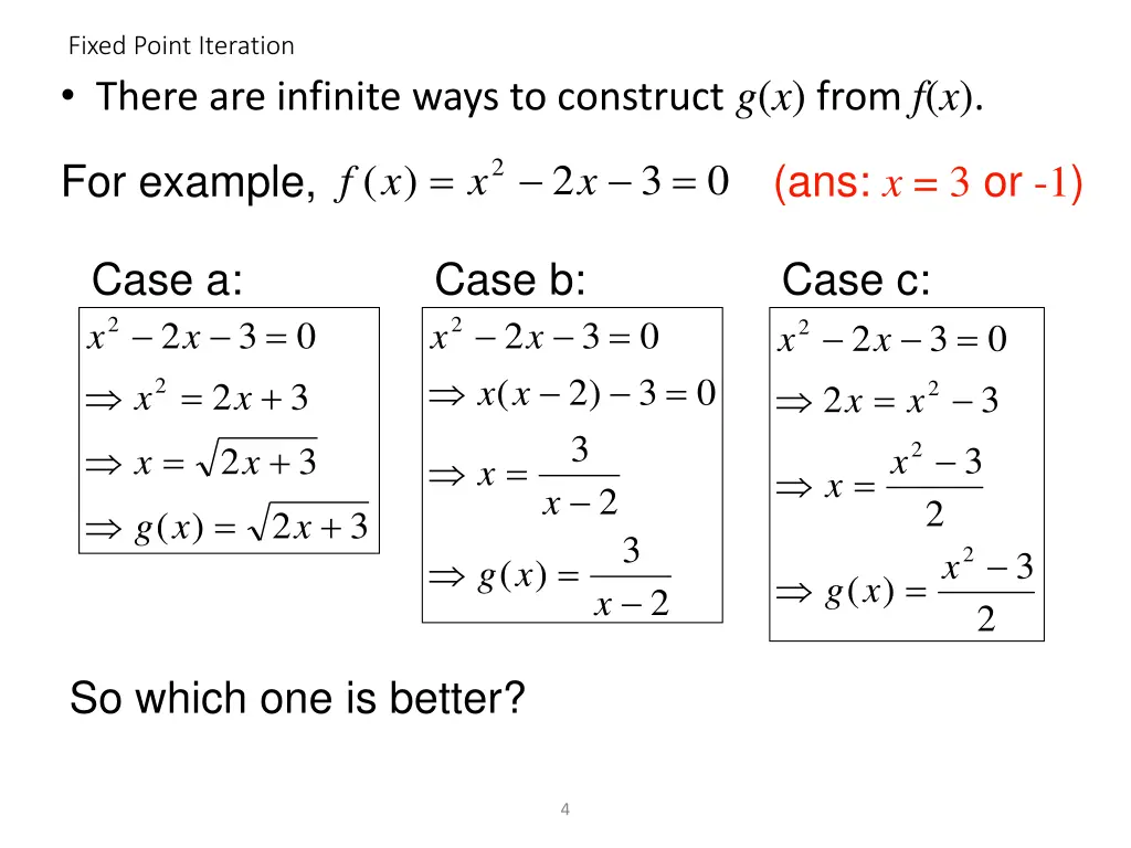 fixed point iteration there are infinite ways