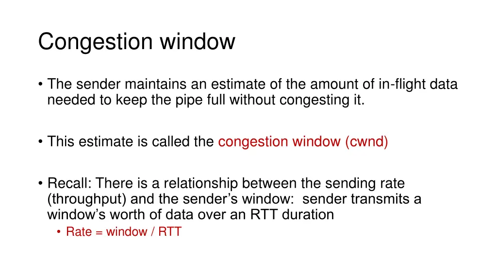 congestion window