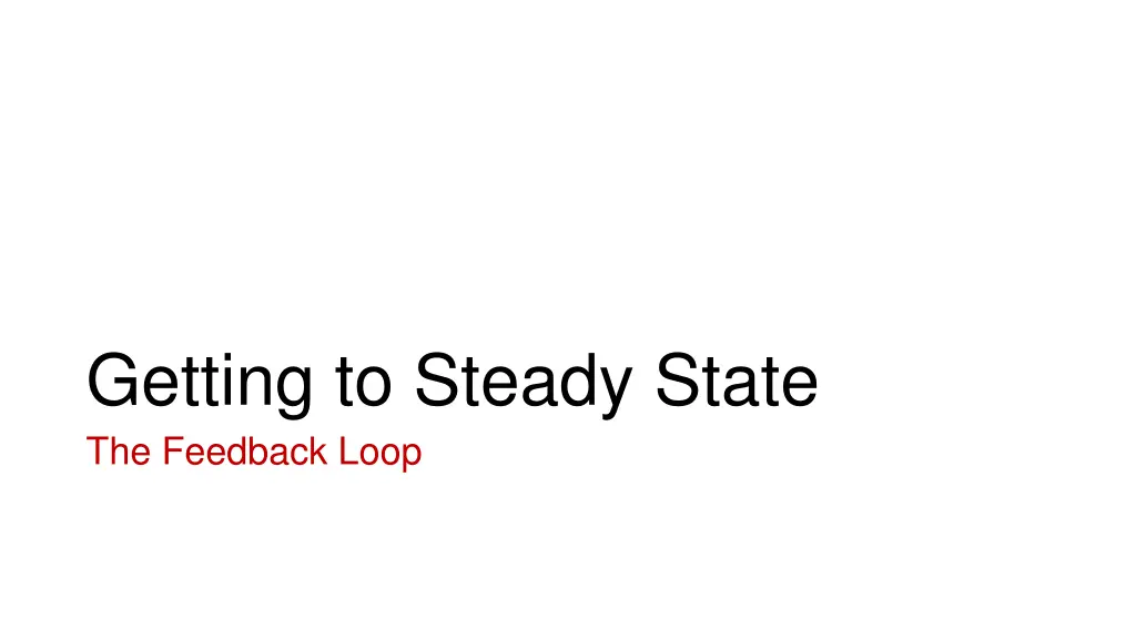 getting to steady state the feedback loop