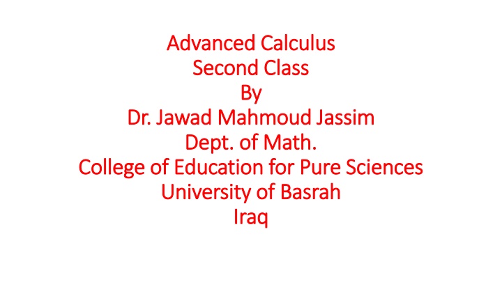advanced calculus advanced calculus second class