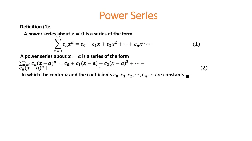 power series power series