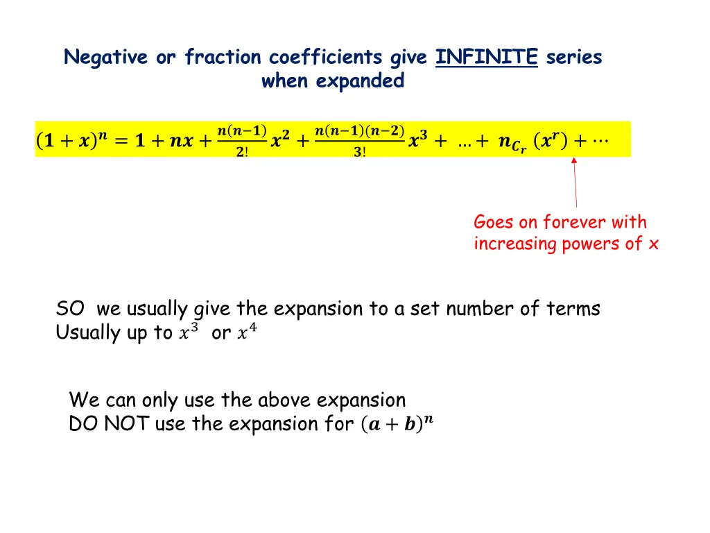 negative or fraction coefficients give infinite