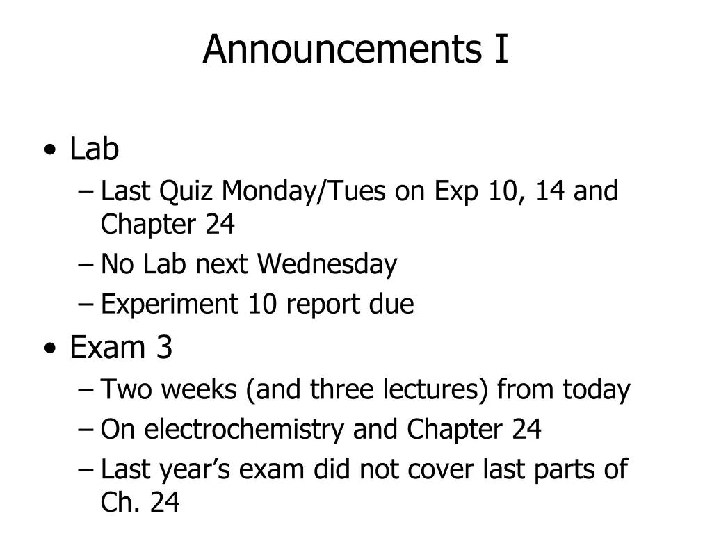 announcements i