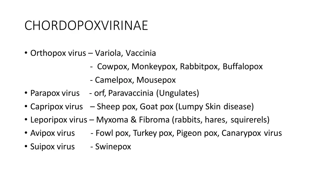 chordopoxvirinae 1