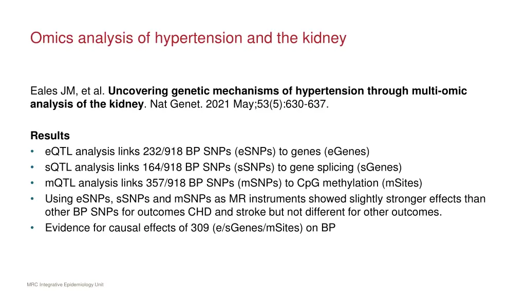 omics analysis of hypertension and the kidney 1