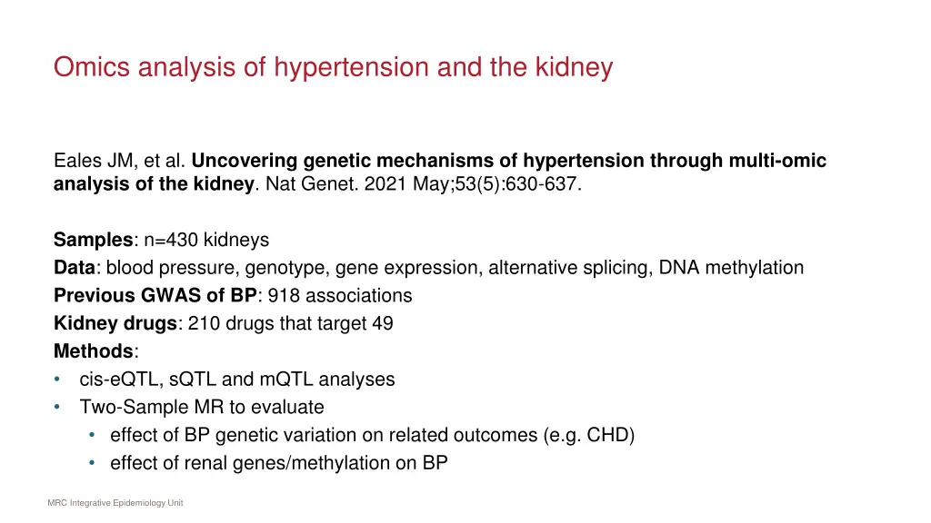 omics analysis of hypertension and the kidney