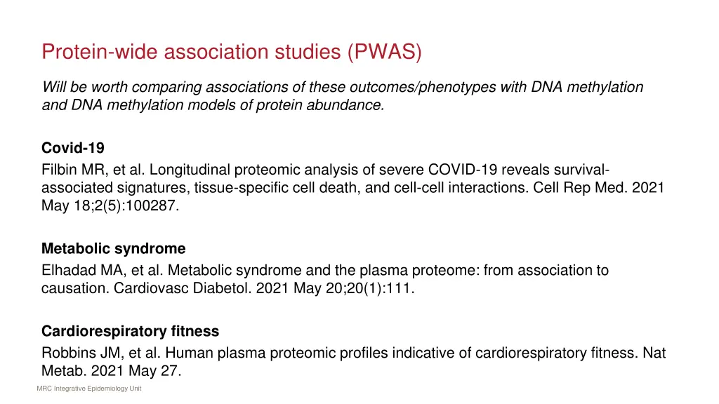 protein wide association studies pwas