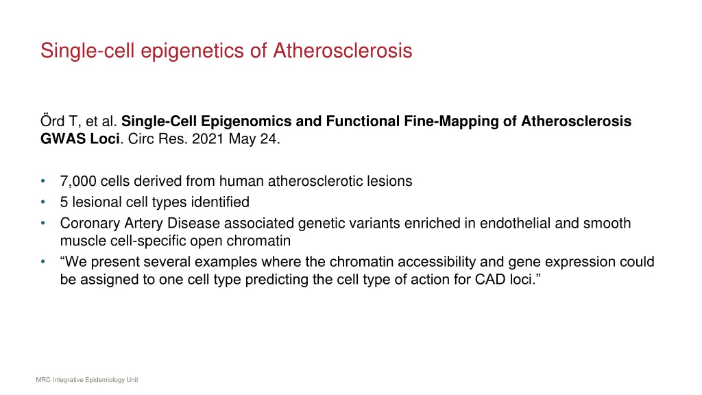 single cell epigenetics of atherosclerosis