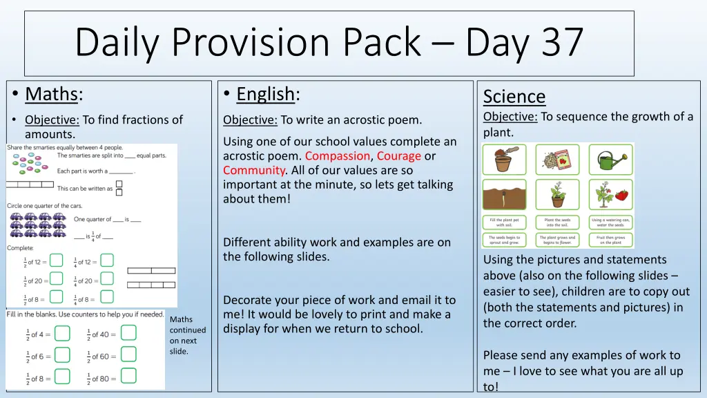 daily provision pack day 37