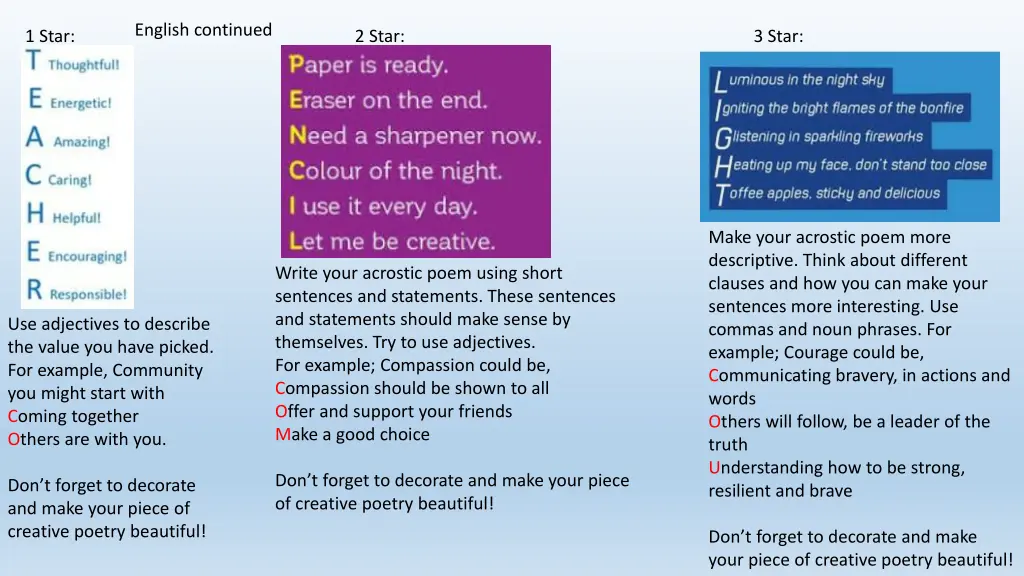 english continued
