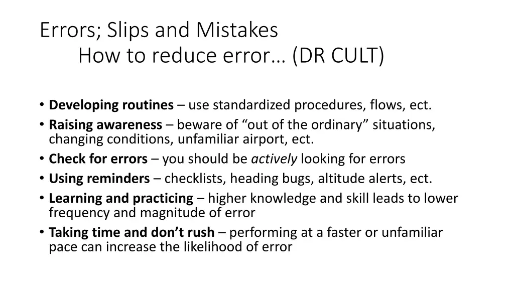 errors slips and mistakes how to reduce error