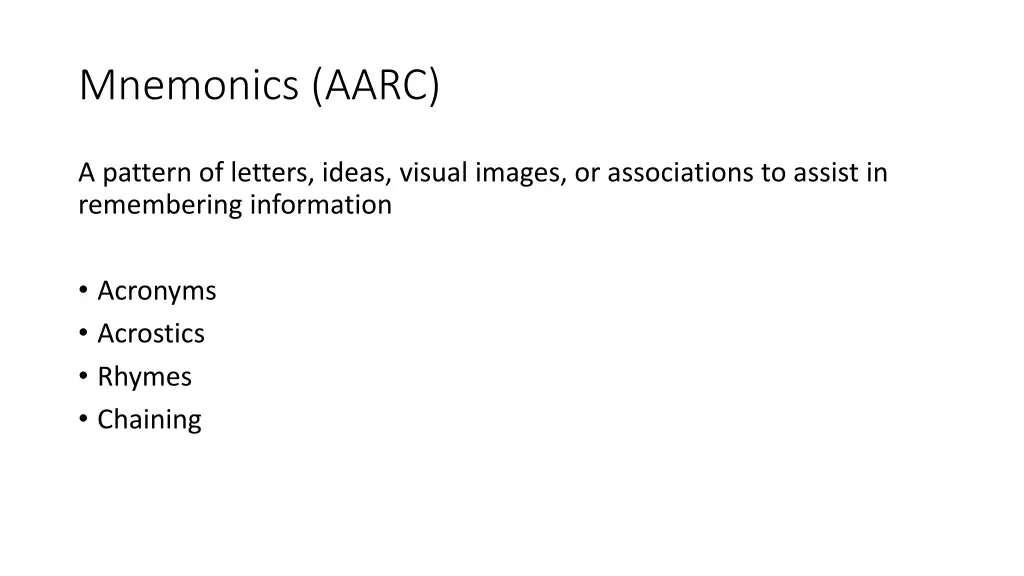 mnemonics aarc