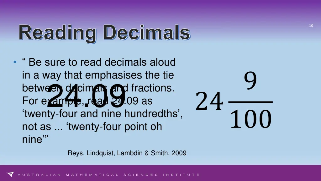reading decimals